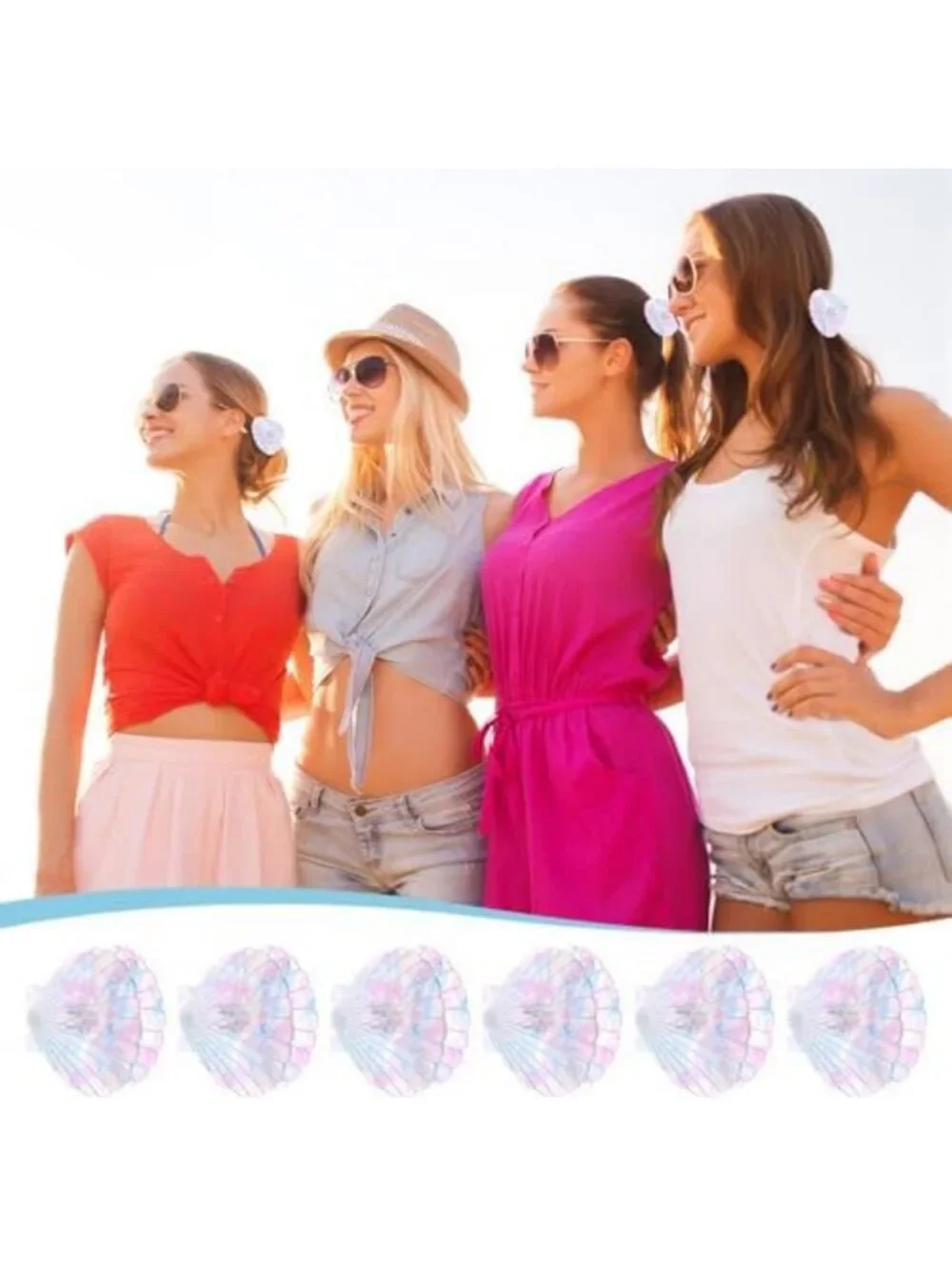 8 Pcs Seashell Hair Clips Set | Stylish Claw Clips for Women | Beachy